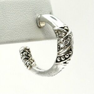 Lagos Caviar Spark Diamond & Silver Hoop Earrings